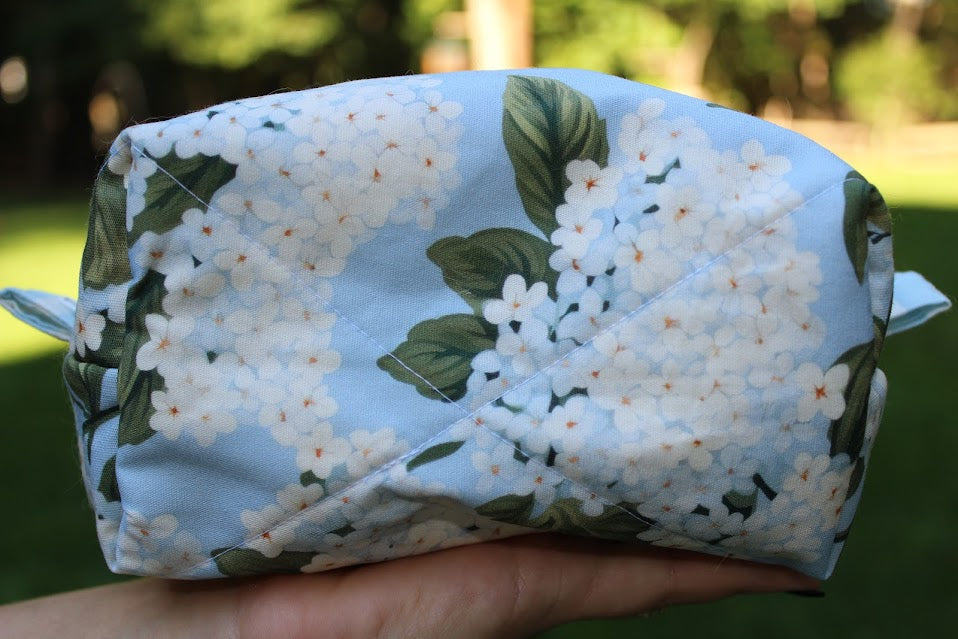 The Margo Handmade Makeup Bag – Quilted/Sewn Fabric Cosmetic Pouch, Travel Zipper Bag