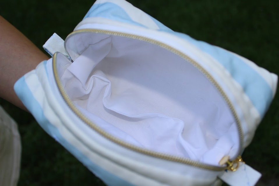 The Dory Handmade Makeup Bag – Quilted/Sewn Fabric Cosmetic Pouch, Travel Zipper Bag