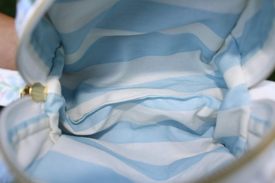 The Margo Mini Handmade Makeup Bag – Quilted/Sewn Fabric Cosmetic Pouch, Travel Zipper Bag