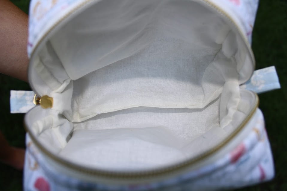 The Postage Stamp Handmade Makeup Bag – Quilted/Sewn Fabric Cosmetic Pouch, Travel Zipper Bag